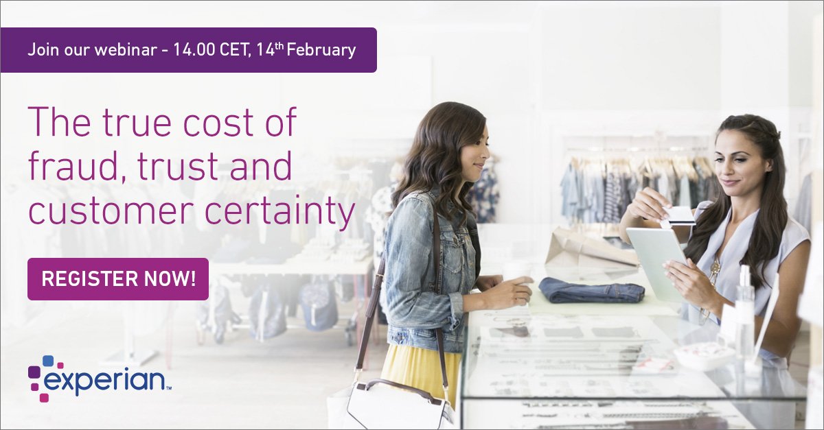 Are you counting the cost of fraud through intolerance and lost transactions? 25% of consumers have abandoned transactions because setting up new accounts requires too much information. Join our #webinar to learn your customers’ attitudes towards #fraud - bit.ly/2DRbC1e