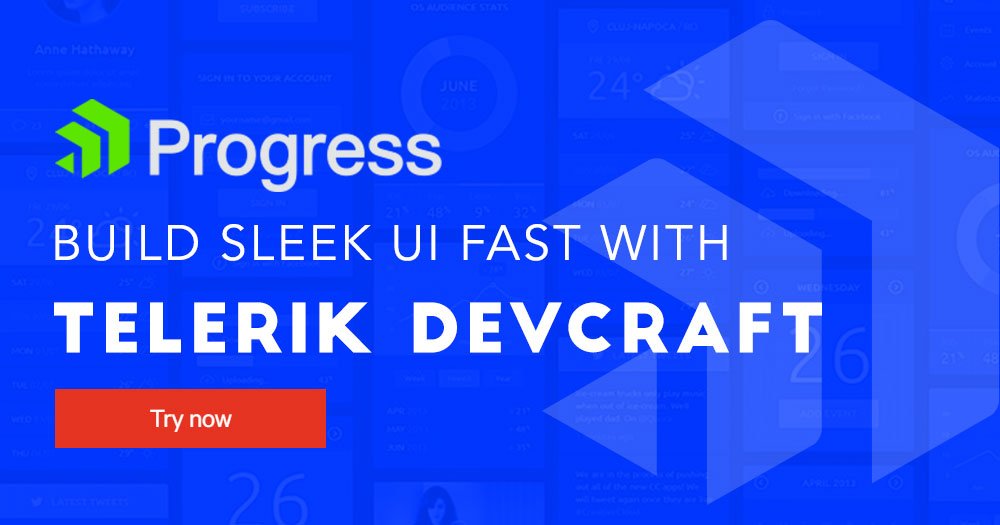 CsharpCorner's tweet image. Design modern and high-performant sleek UI in a fast and secure way for any platform. Download @Telerik #DevCraft and get an unparalleled technical support too. goo.gl/fdzQFE