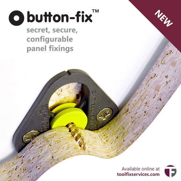 toolfix_joinery's tweet image. [NEW PRODUCT] "Versatile, strong and fitter friendly" - @ButtonfixUK is an easy to align, invisible panel fixing system that securely locks panels together with a 'click' | Now Available at Toolfix 👉 ow.ly/esei30ieihQ - #buttonfix #panelfixings