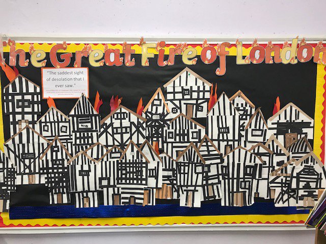 olsyear2's tweet photo. The fire is spreading...
Year 2, can you tell your parents why it spread so quickly?
"The saddest sight of devastation that I ever saw" Samuel Pepys.
#OLShistory #OLSDT https://t.co/8tB3uydNqH