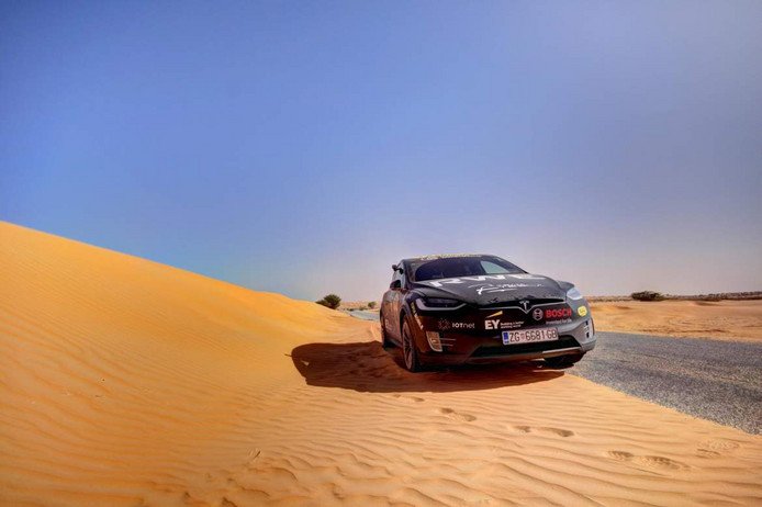 Het onmogelijke is gelukt. Een #TESLA MODEL X is vanuit Budapest dwars door de Sahara naar Gambia gereden. <a href="/Tesla/">Tesla</a> ad.nl/auto/dwars-doo…