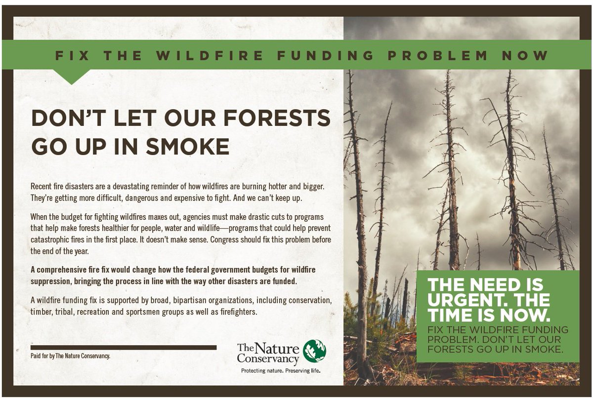 HelenTaylor_TNC's tweet image. Today we join a wide range of organizations and policy leaders on social media to ask Congress to pass a #FireFixNow. Follow along to learn more and join us to speak up! bit.ly/wildfirefix