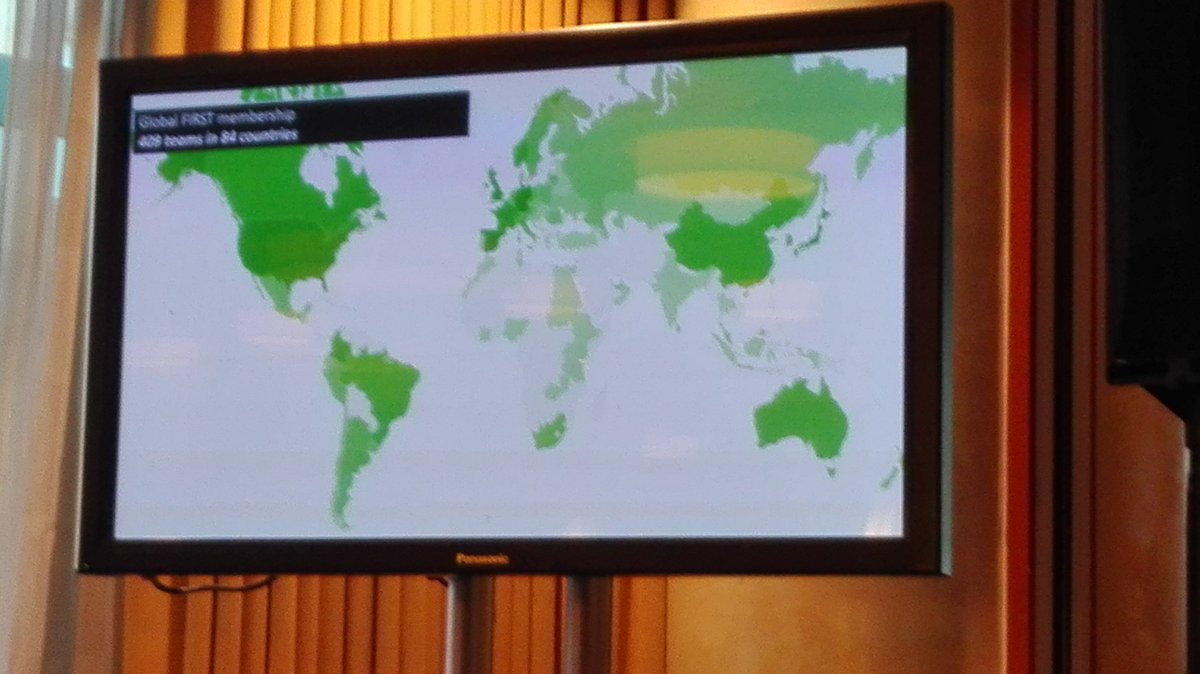 JoseMSalgueiro1's tweet photo. Figures from @FIRSTdotOrg 429 members in 84 countries #firstsymposium https://t.co/pWA116y8tp