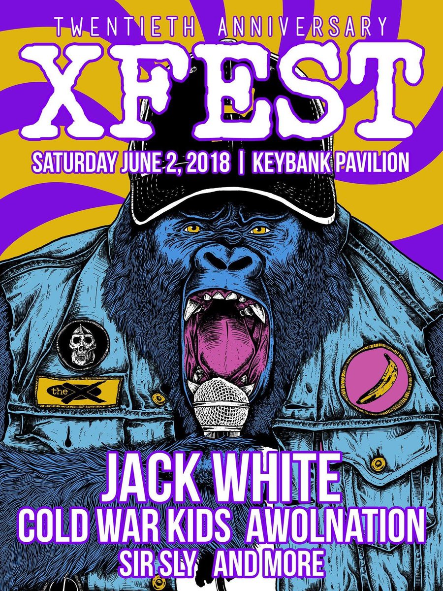 Pav_StarLake's tweet photo. JUST ANNOUNCED! Jack White will headline #XFEST presented by @1059thex on Saturday, June 2 with @ColdWarKids, @awolnation, @SirSly and more! Tickets go on sale this Friday, 2/9 at 10am! 
More info: https://t.co/8k7ZslYQKv https://t.co/T3Pc5xTz7X