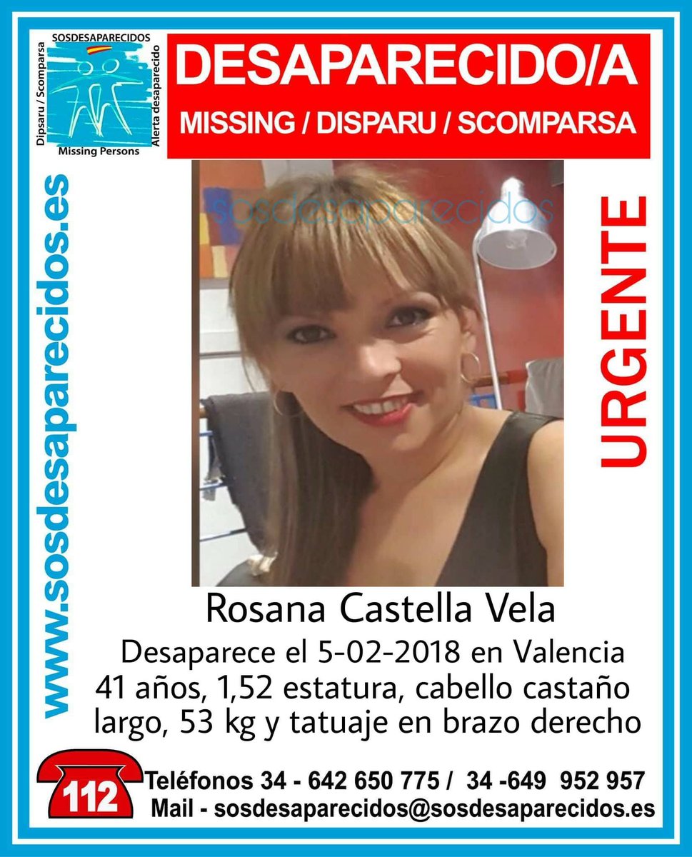 🆘#Urgente⚠️ 
Esta es Rosana, y ha #desaparecido en #Valencia 
Ayúdanos, si la ves llama:
📞062
📞091
📞112 
Tu RT no cuesta nada y puede ayudar mucho
#Gracias por tu colaboración