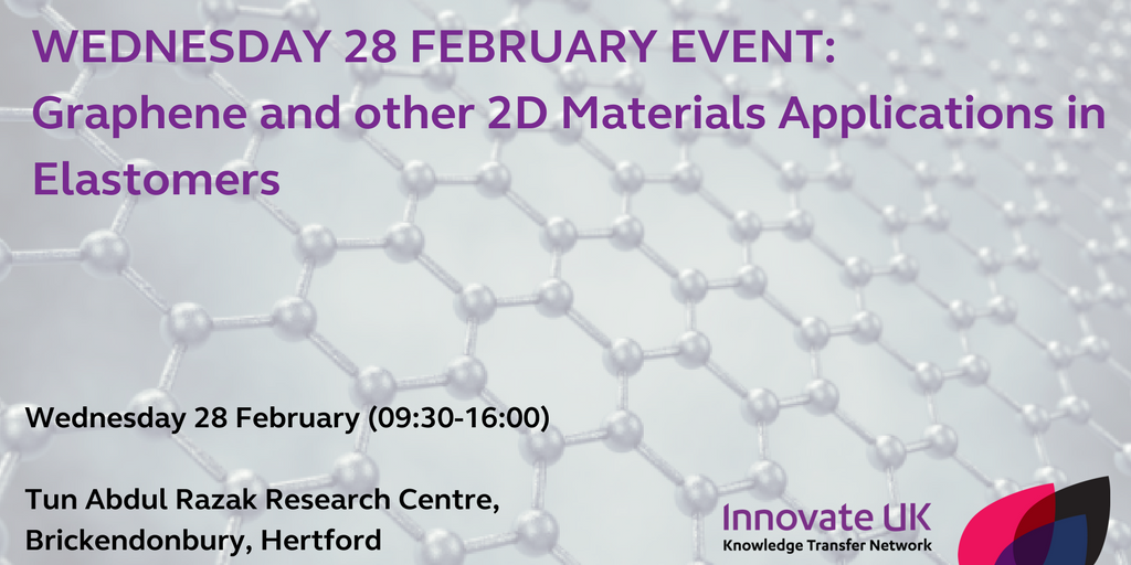 TMPCorreia's tweet photo. #GRAPHENE IN ELASTOMERS EVENT, 28th February - REGISTER NOW
Free event
https://t.co/IQWEt6s3S5 @KTN_Graphene @KTNUK https://t.co/0BHh4jhQgX