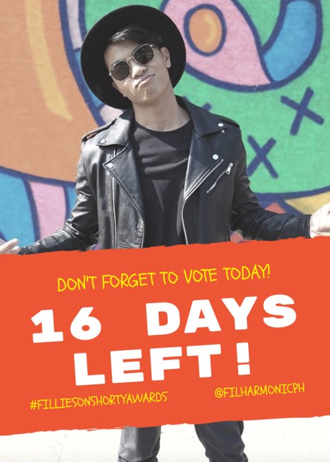 Don't forget to vote today because we only have 16 DAYS LEFT!! Vote for <a href="/TheFilharmonic/">The Filharmonic</a> every day until the 22nd🙏🏻

#FilliesOnShortyAwards #ShortyAwards
shortyawards.com/10th/thefilhar…