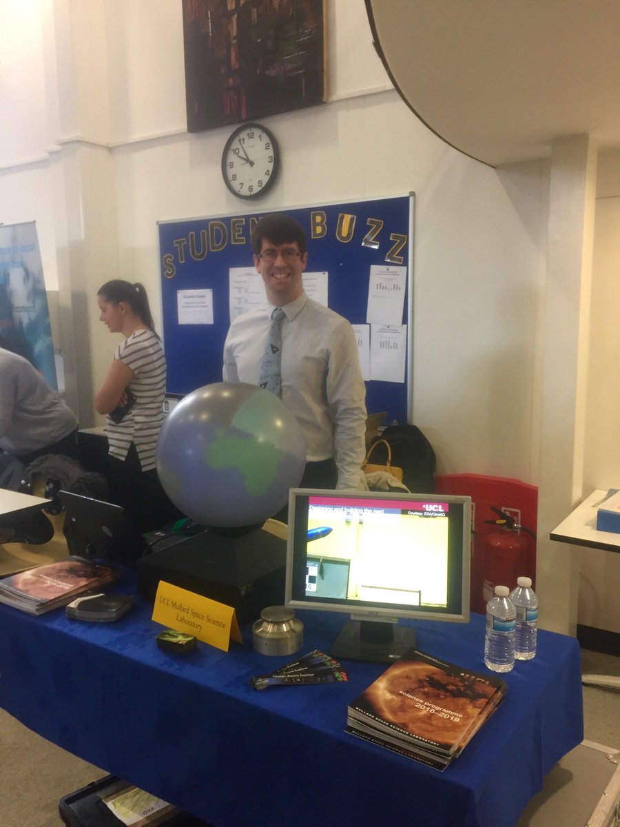 MSSLSpacePlasma's tweet photo. Today we are at @Tomlinscareers talking to pupils about careers in space science!!! #science #scientist #careers #school #learning https://t.co/hldakGDCsp