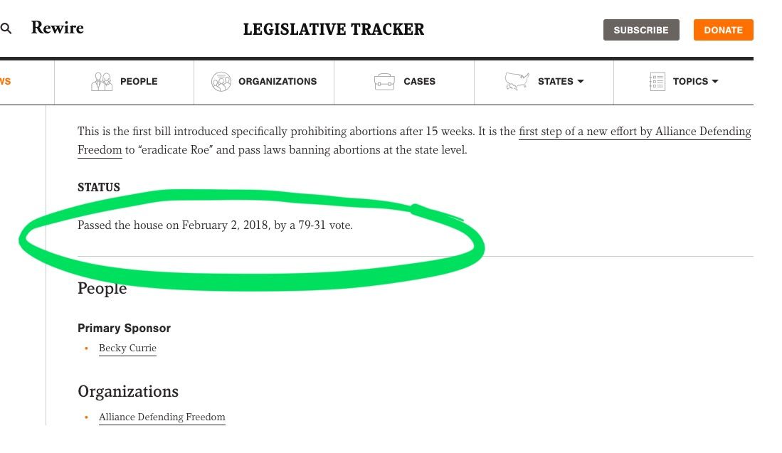 RewireNewsGroup's tweet photo. Under a Mississippi proposal that just passed the state House, a doctor who provides her patient with an abortion after 15 weeks gestation would face 10 years in prison https://t.co/PmtFRyZZ4T #RewireData #msleg https://t.co/U1w6jU6K0i