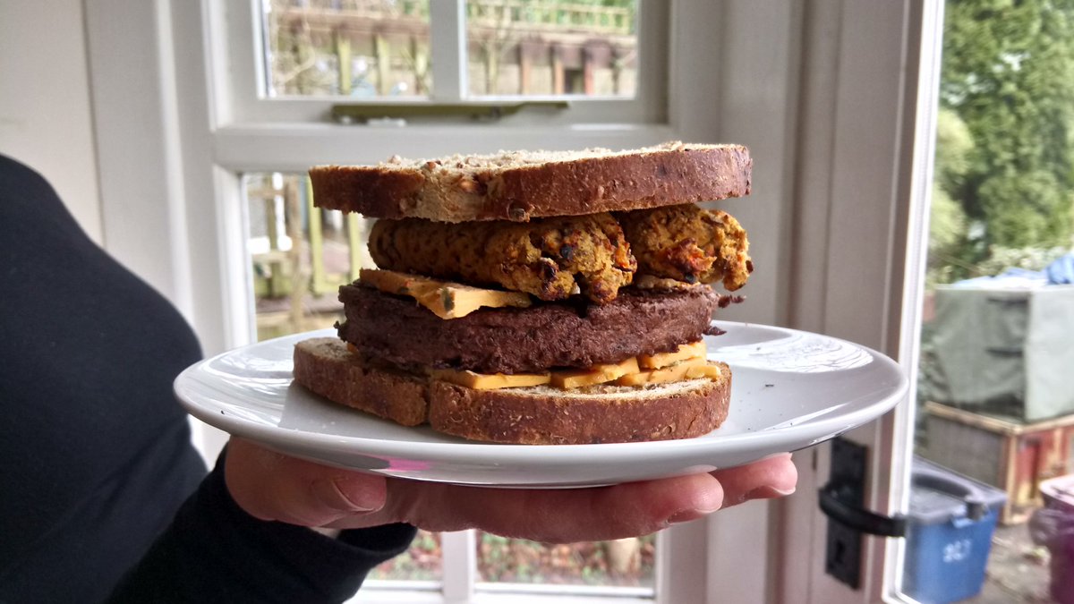vegan_splinter's tweet photo. Tesco's vegan Jalapeño cheese, and blackbean and sweet potato sausage vegan burger! (my wife ate all my spicy vegan cheese, doh!) ✌️ https://t.co/AHWcB8vrEO