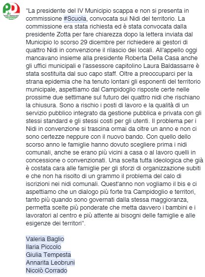 campidoglioPD's tweet photo. #6febbraio #scuola #PD #campidoglioPD: "Entro due settimane necessaria chiarezza su nidi #municipioIV" @valeriabaglio @IlariaPiccolo75 @GiuliaTempesta @nicolocorrado @aleobruni https://t.co/uIKiLYsWeI https://t.co/MH02glJvT0