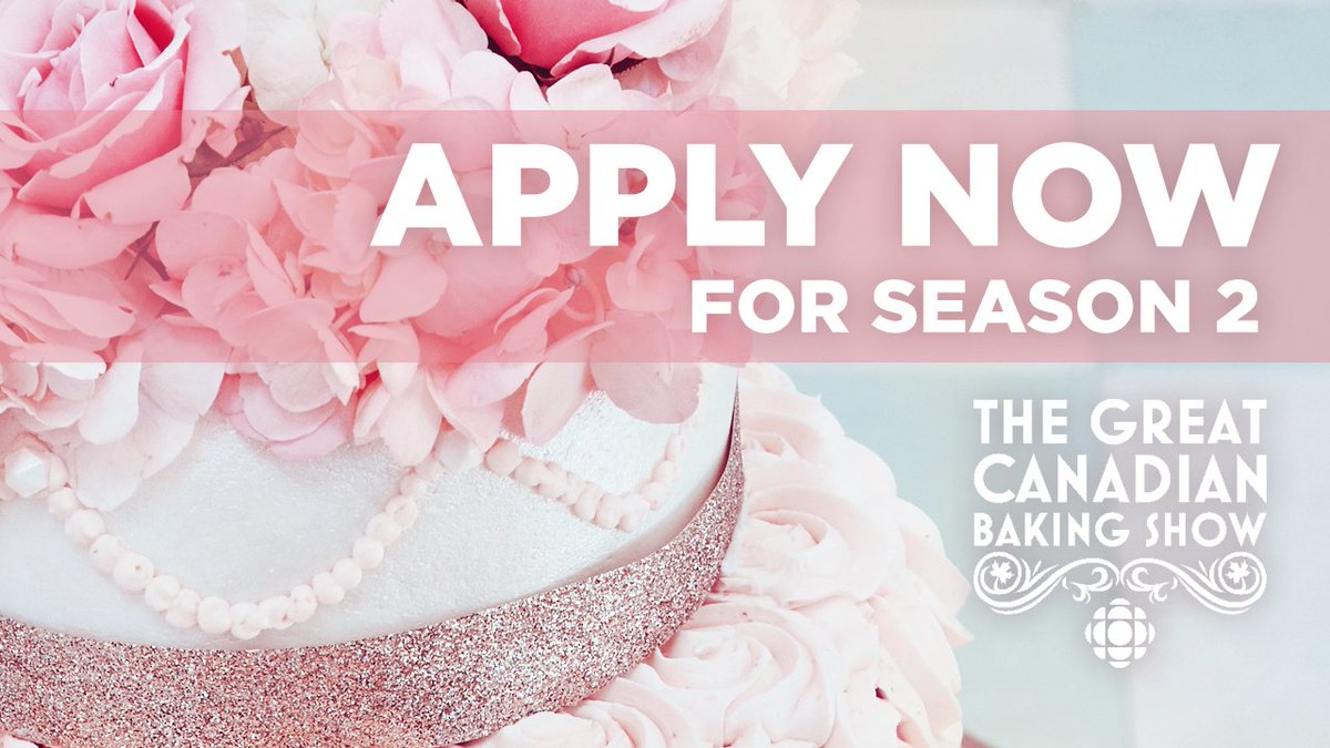 cbcbakingshow's tweet photo. Ready. Set. Bake! Apply now for season 2 of The Great Canadian Baking Show. https://t.co/f2Lihi5JZZ https://t.co/B0xQr0YqKV