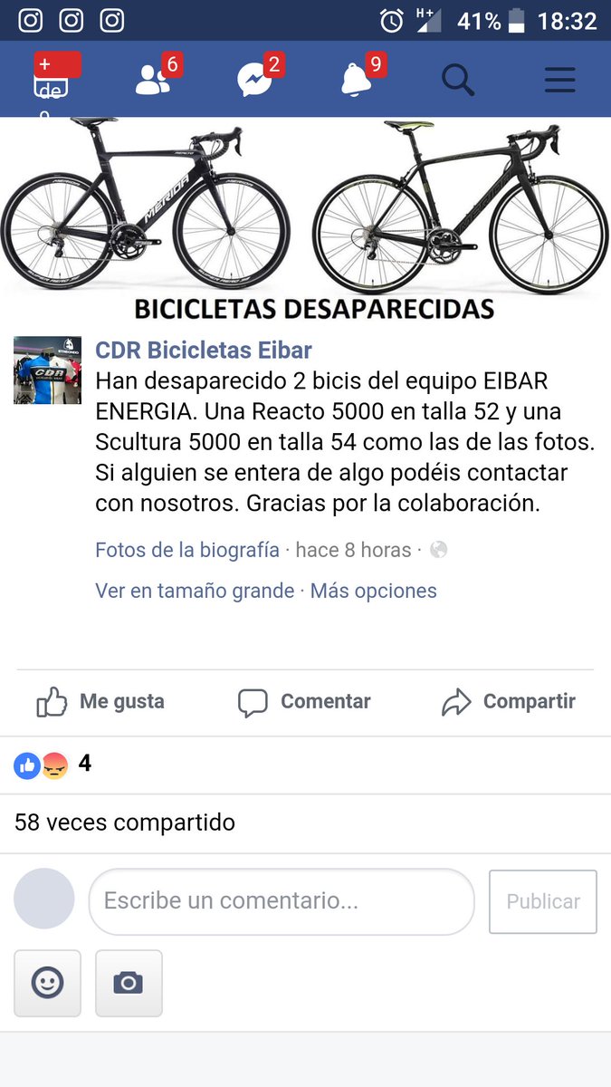 gutieibar's tweet photo. Lagundu!!!! Dos bicis robadas ayer lunes 5 de febrero en Eibar, las dos del equipo de la ciudad, Eibar Energía Hiria! @SDEibar zabaldu esazue mesedez!!! https://t.co/ElWkE09zZf