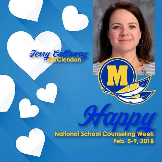 communityisd's tweet photo. We love our @McClendonBraves school counselor Terry Callaway!! Thank you for all you do to help our Braves #ExperienceTheBLUE๐ #SchoolCounselingWeek https://t.co/YLAA47XNGi