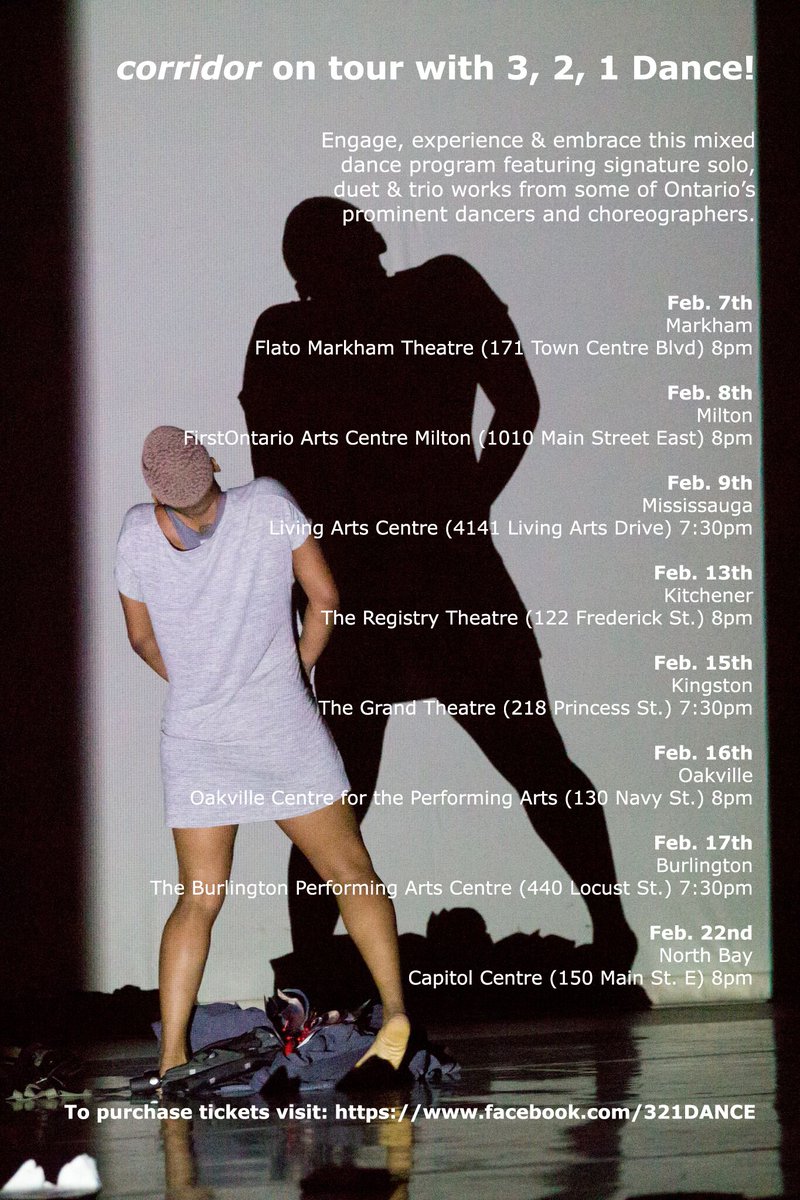 On the road starting tomorrow with 3, 2, 1 Dance! Super excited to be sharing a program with such amazing dancers and choreographers. Catch me in a city near you! To buy tickets, visit: bit.ly/2n3RpyH #321DANCEON