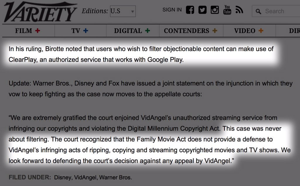 MrMixPixLix's tweet image. The #SaveFiltering campaign is *fear-mongering,* nothing more. 

The courts have already stated that if you want legal filtering, you use ClearPlay and Amazon.ClearPlay.com; filtering with ClearPlay isn&apos;t only legal, #FilteringIsSafe when you use ClearPlay.