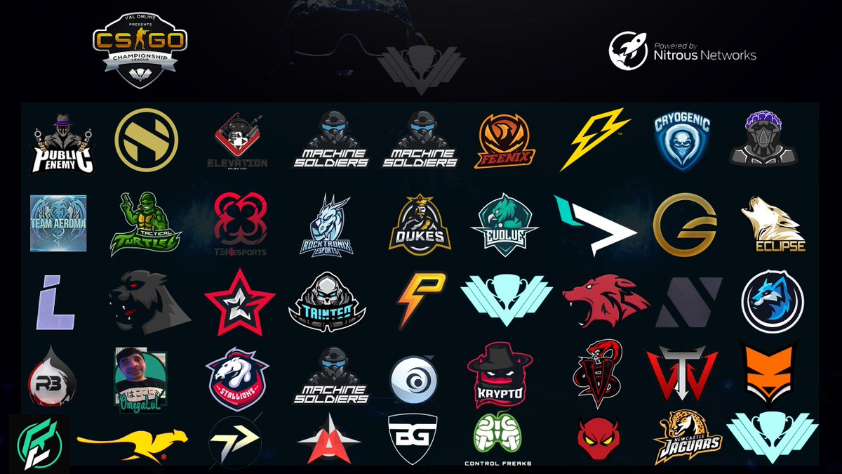 VALHQ's tweet photo. Presenting the 45/48 teams that will be competing in VAL #CSGO €900 Championship League! 🏆
🚨We still have 3 spots available, contact us now to register!🚨 https://t.co/rcyCpnV7DI