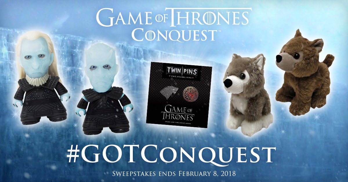 GOTConquest's tweet photo. RT and reply using #GOTConquest and #Sweepstakes for a chance to win a Game of Thrones Prize Pack!

Rules: https://t.co/EPLs9UGztM https://t.co/3VQker2y01