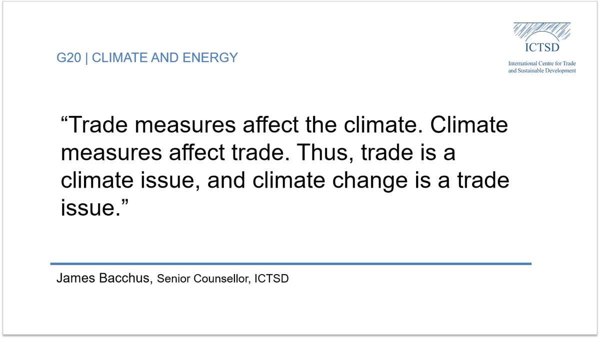 ICTSD's tweet photo. Economically, environmentally, &amp; legally under international law, #Trade &amp; #Climate are intertwined: https://t.co/aHfMyOq7S9 https://t.co/mm175trRAm