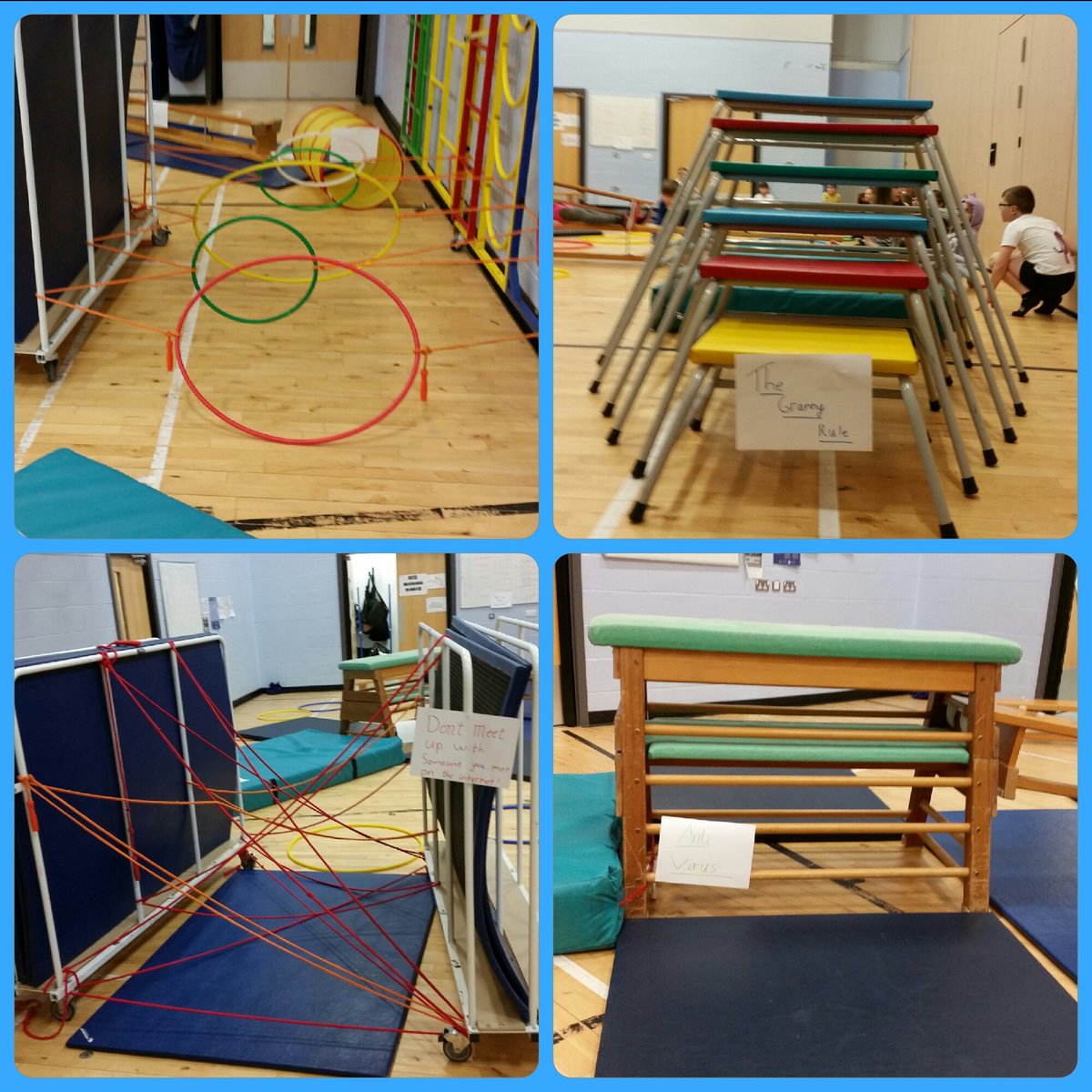 inshes_ps's tweet photo. P5B were running an obstacle course where each obstacle were representing different ways to be safe on the internet. We were going through firewalls, anti-virus programs and climbing the "Granny Rule" ladder.
#SID2018 #TravellingTweet #Inshes #CreateConnectShare
@tavs_laurie https://t.co/DEadz80d2i