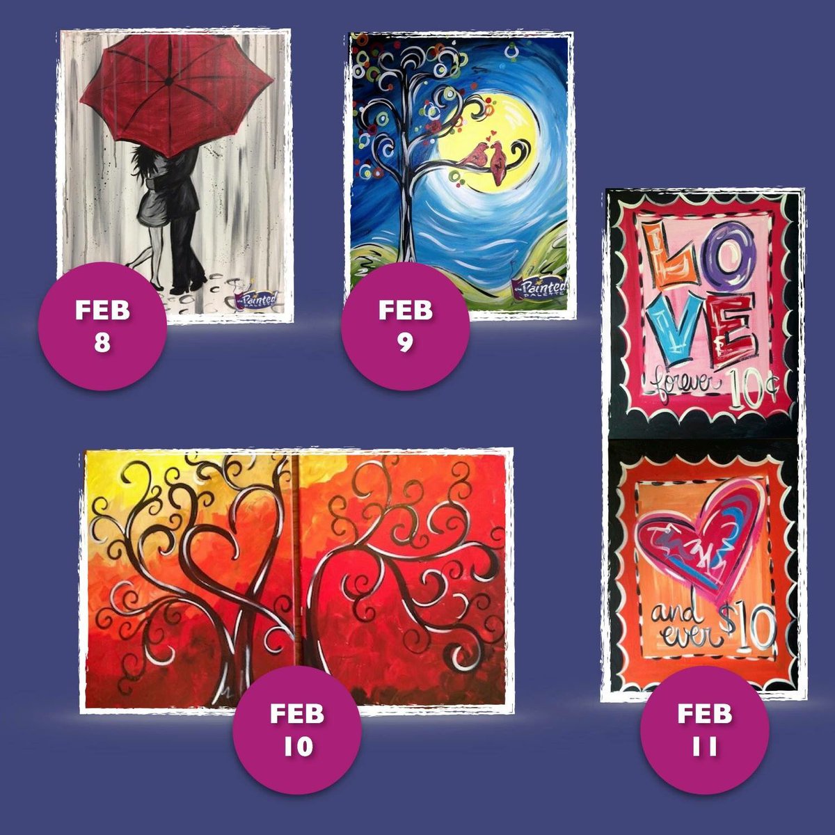 We've got something for everyone this weekend! Make plans for a date night, Galentine's party + family day. RSVP: paintedpalettebaltimore.com/calendar.php.
