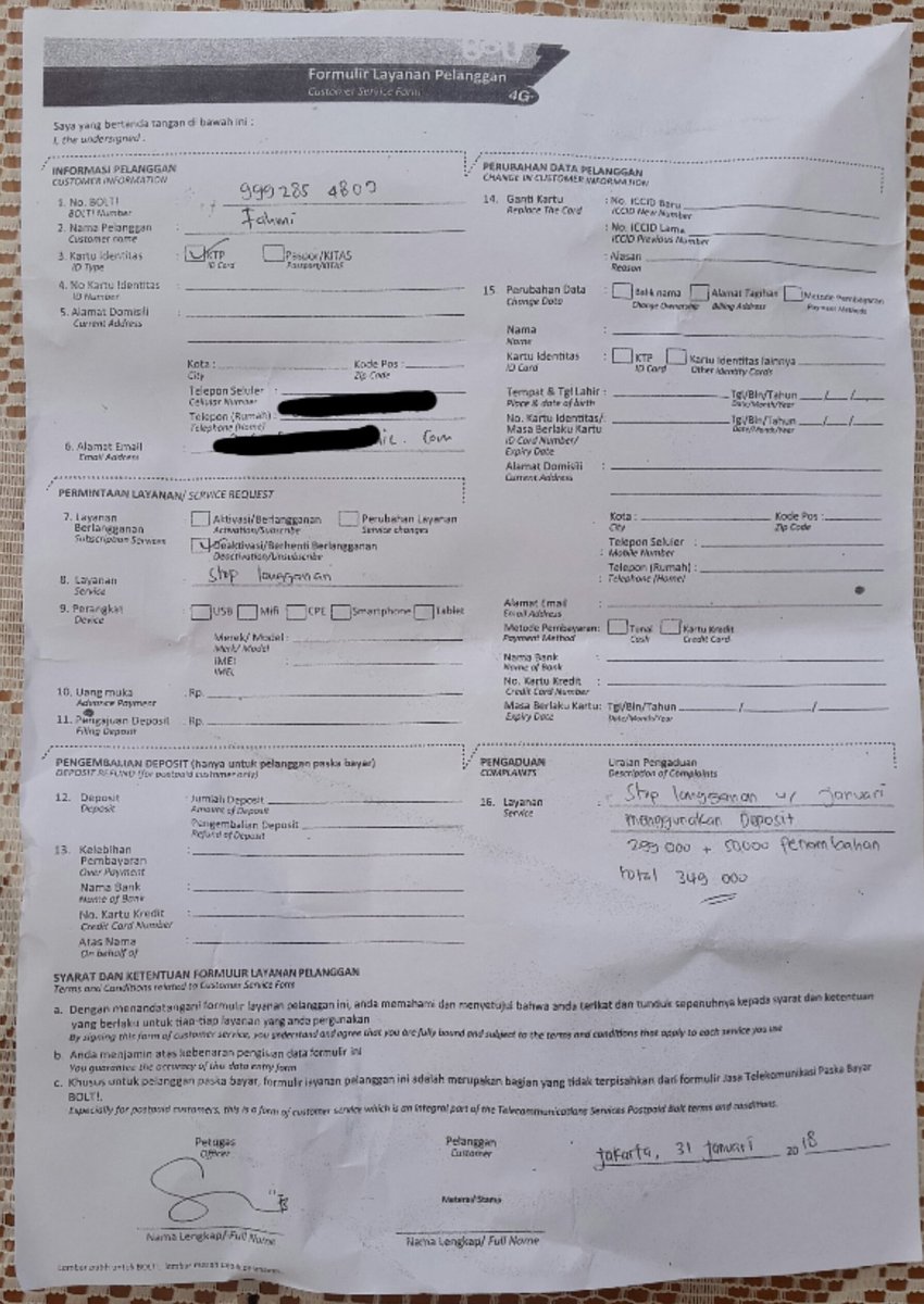 akoefahmi's tweet photo. @BOLTCare Ini No nya 9992854809. Saat ini tagihan sdh auto debet di CC sebesar 600rb-an. Padahal tagihan bln Jan '18 hanya 349rb. Tlg penjelasan nya. Terimakasih https://t.co/bWI59eWdA1