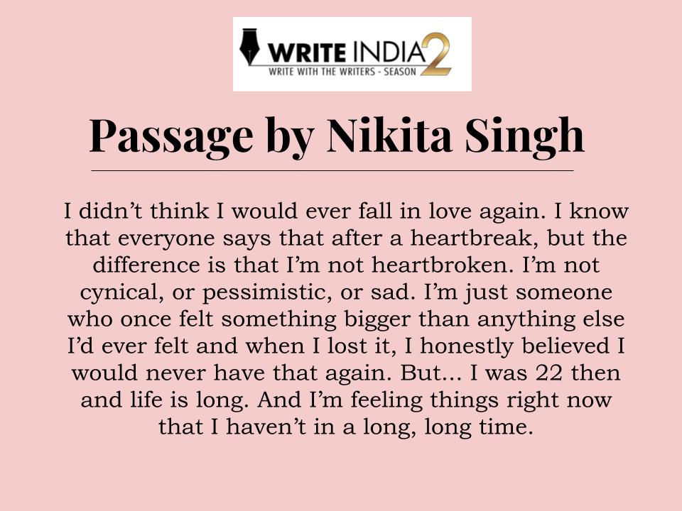 TOI_Books's tweet photo. The wait is over! 
Write India Author of the Month @singh_nikita shares her #TOIWriteIndia passage and rules! 
Participate now: https://t.co/86xvxt8YBS https://t.co/fB55Wo175Y