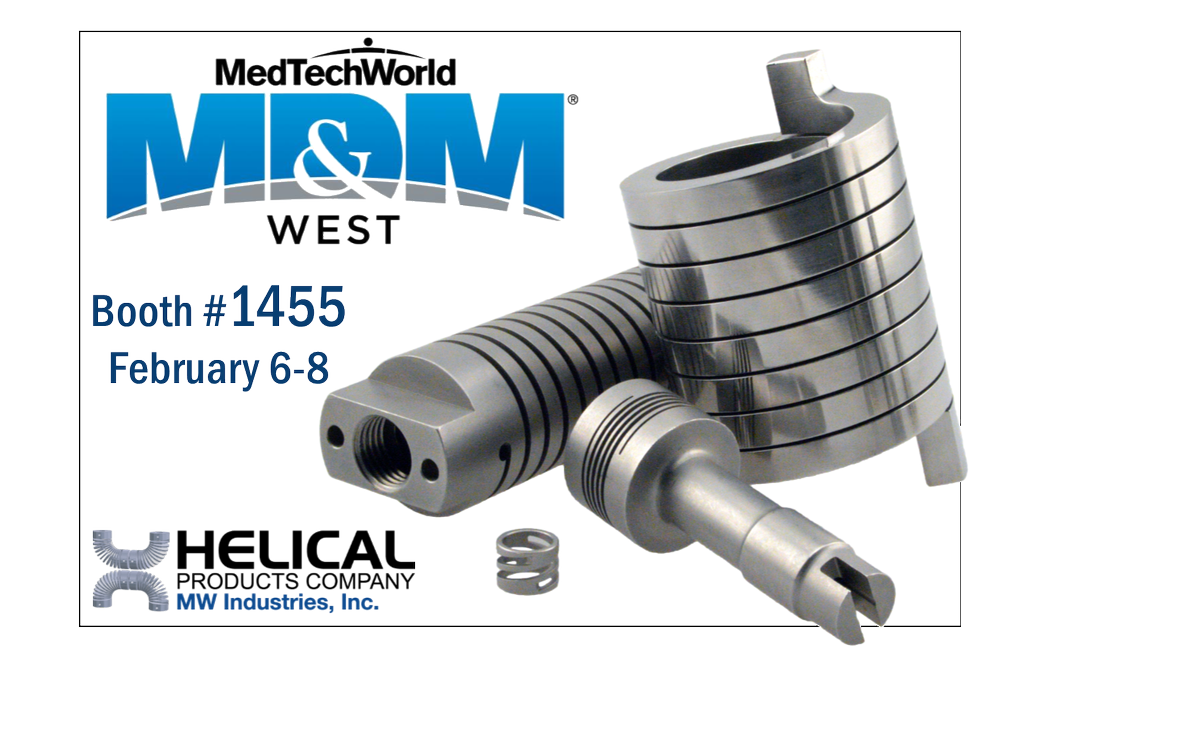 HelicalProducts's tweet photo. Stop by booth #1455 @MDM_Events today through Thursday this week in Anaheim, we will be there with our sister company @PMGbellows.  #MDMWest https://t.co/6SPgF6Jfr6