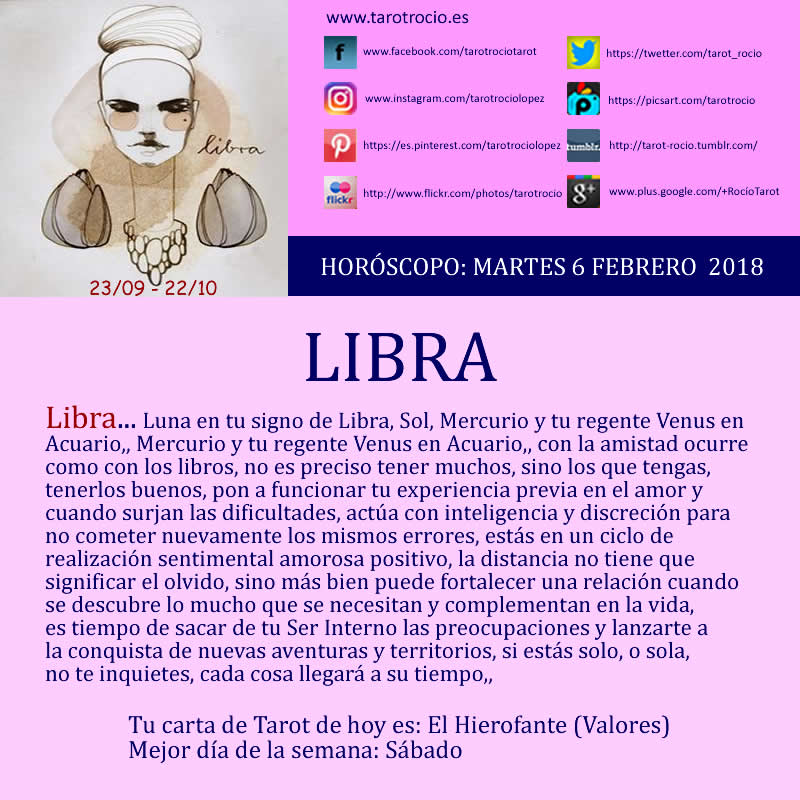 tarot_rocio's tweet photo. #Libra: #Librana, #Librano... #Luna en #Escorpio, #Sol, Mercurio y tu regente #Venus en #Acuario,, con la #amistad ocurre como con los #libros, no es preciso tener muchos, sino los que tengas, tenerlos buenos, pon a funcionar tu #experiencia previa❤️❤️
https://t.co/7gXpKUnOH8 https://t.co/qozOmoa9HG
