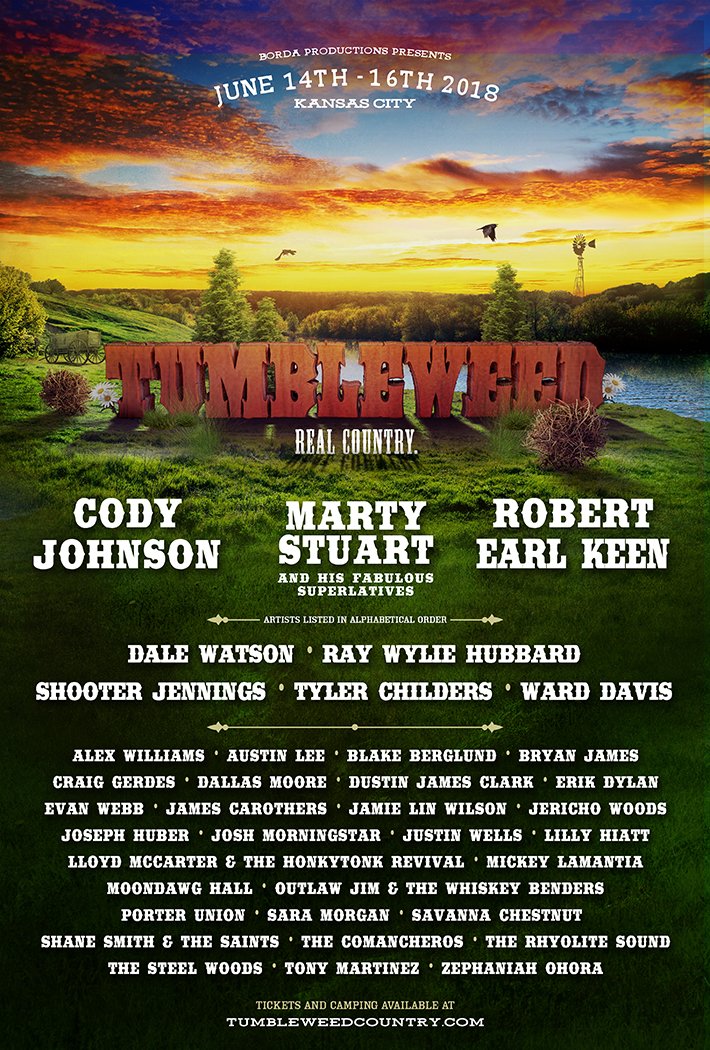 Tumbleweed's tweet image. Your Tumbleweed 2018 Lineup!!!!

#RealCountry
#TW2018