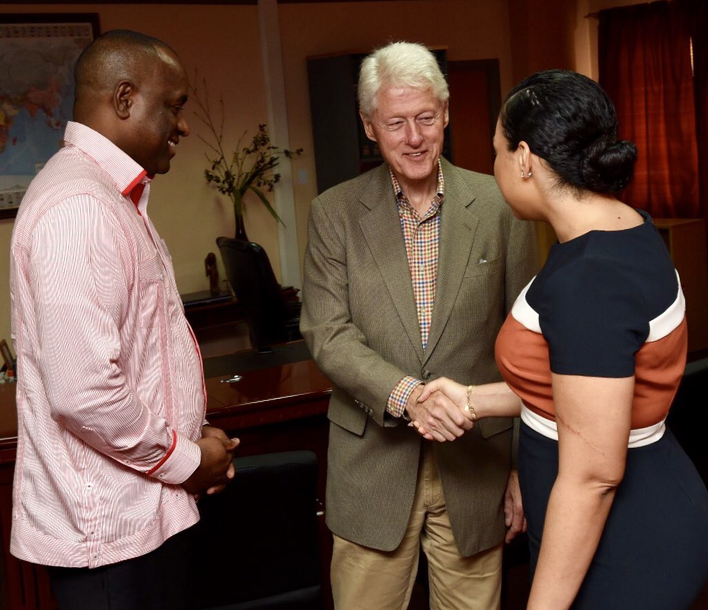 SkerritR's tweet photo. Melissa and I welcomed former US President Bill Clinton to Dominica moments ago. https://t.co/VFBu9LB0j3