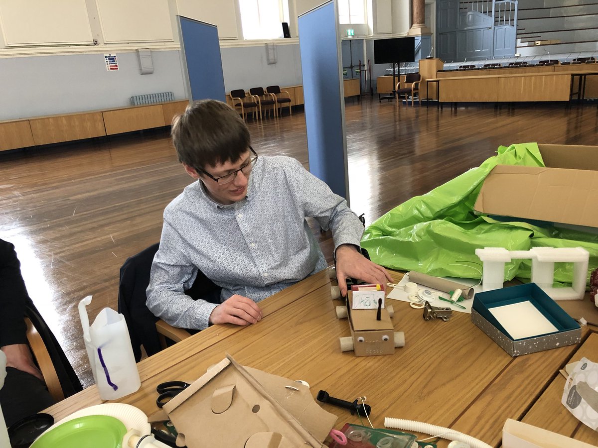 ElenaRF's tweet photo. What do you get when you task learners to design a toy for an 8 year old out of, well, rubbish?!! Answer: amazing ideas and toys! @NewModelEng #learningtogether #engineering #stem #education https://t.co/I3Z1TN03lP