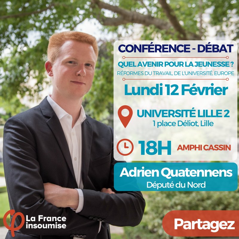 APEL_ASSO's tweet photo. La conférence @AQuatennens ce lundi 12 février autour de la réforme de l'Université et de l'avenir de la jeunesse va sans aucun doute être un tournant dans la lutte étudiante des Hauts-de-France. #manif6fevrier @InsoumisJeunes

On vous y attend nombreux : https://t.co/ez78yXmdJY https://t.co/9mKCkQPYzf