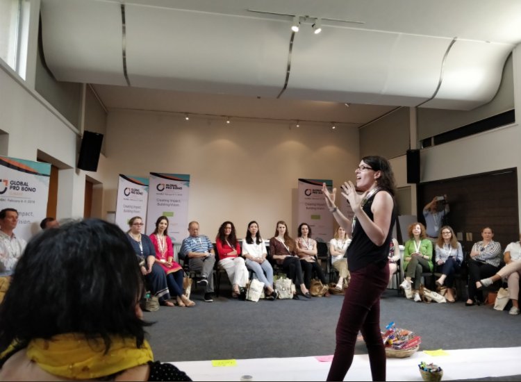 taprootfound's tweet photo. That's a wrap on #GPBS18 Day 1! Plenty of food for thought as we heard from partners @iVolunteerIndia @bmwfoundation  @PYXERAGlobal &amp; more on visions for collaboration &amp; #probono innovation. Feeling energized for Day 2 w/ the #GlobalProBonoNetwork https://t.co/bUv2xDn6GA