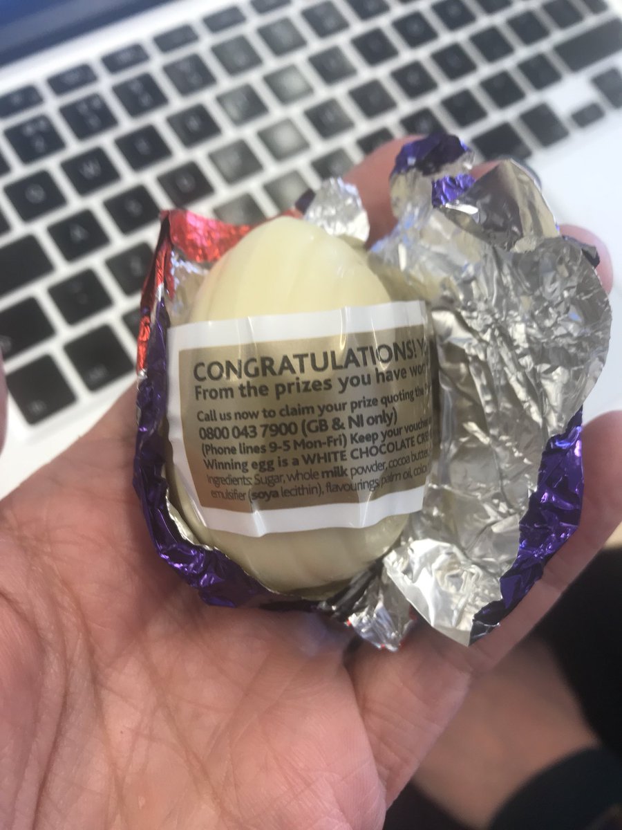 OMG! Our very own Rob ‘Charlie Bucket’ Mayhew has only scooped a £1000 WHITE creme egg! <a href="/CadburyIreland/">Cadbury Ireland</a> #CremeEggHuntingSeason #££££