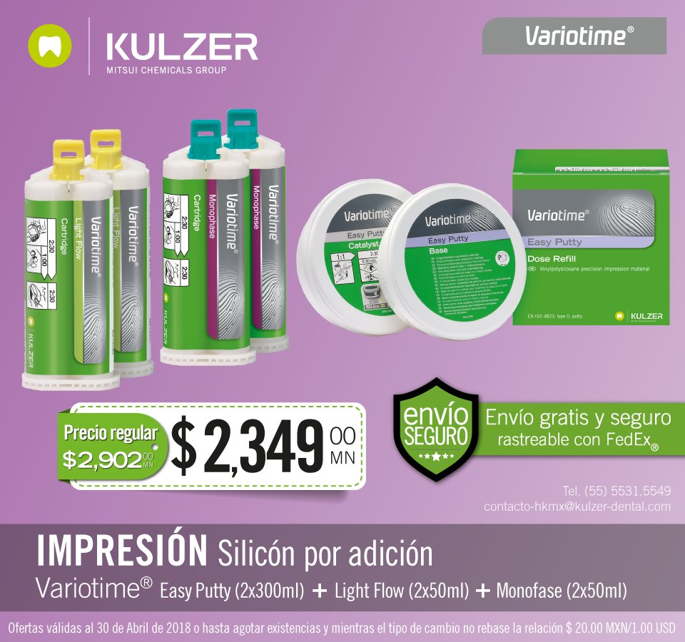 kulzermexico's tweet photo. #Oferta #Silicón por adición #Variotime (55)5531.5549 #Kulzer https://t.co/SB4Myu7fpo