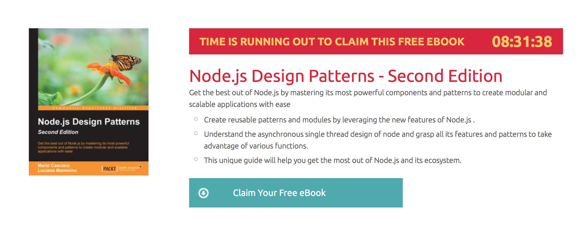 Free e-book about Node.js pattern - #Free only today! @PacktPub #Nodejs https://t.co/7p0lFA7CKb https://t.co/WiLlQkZYK8