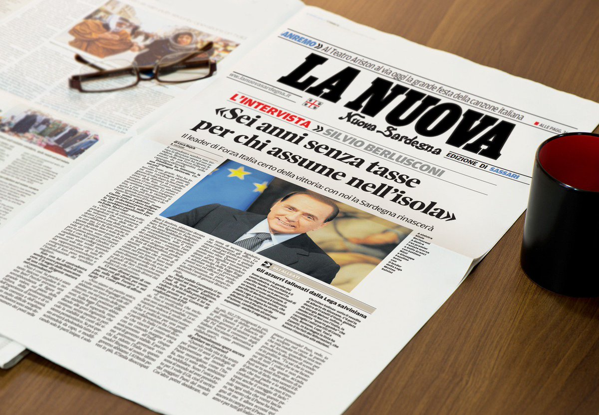 Nell'intervista di oggi per <a href="/lanuovasardegna/">La Nuova Sardegna</a>, la mia ricetta per l'Isola e il #Sud. Ci prepariamo a restituire alla #Sardegna una guida solida, efficiente e competente. #ForzaItalia #elezioni2018