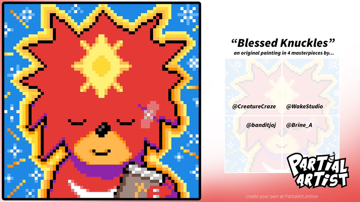 PartialArt's tweet photo. "Blessed Knuckles" by @banditjoj, @CreatureCraze, @Brine_A &amp; @WakeStudio is the latest #PartialArt masterpiece! Well, what do you think?

1/4th at a time, become a #PartialArtist black belt at https://t.co/dvLQlupxoW 🥋 https://t.co/g5SANiGPLv