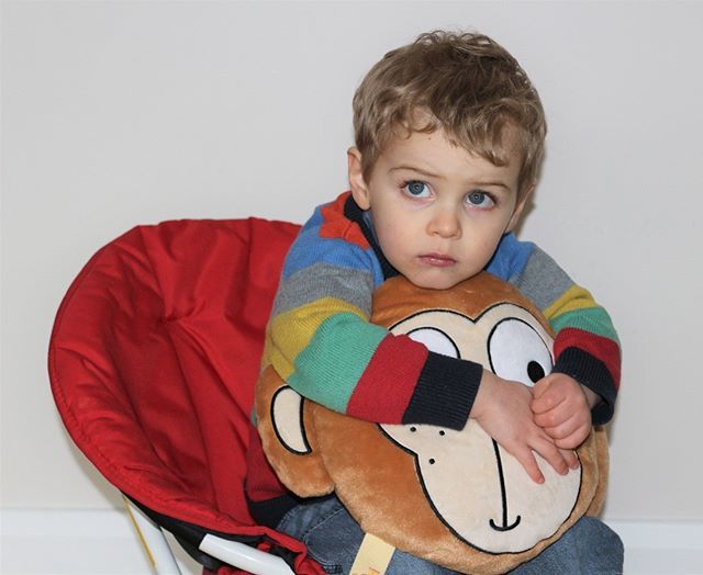 socallers's tweet photo. After a tough morning playing at preschool he's come home to his new #kooshi. He might not *look* chuffed but I promise you he is. Haha! #hedoessmilesometimes #grumpyboy https://t.co/9Zd5VSiQvC