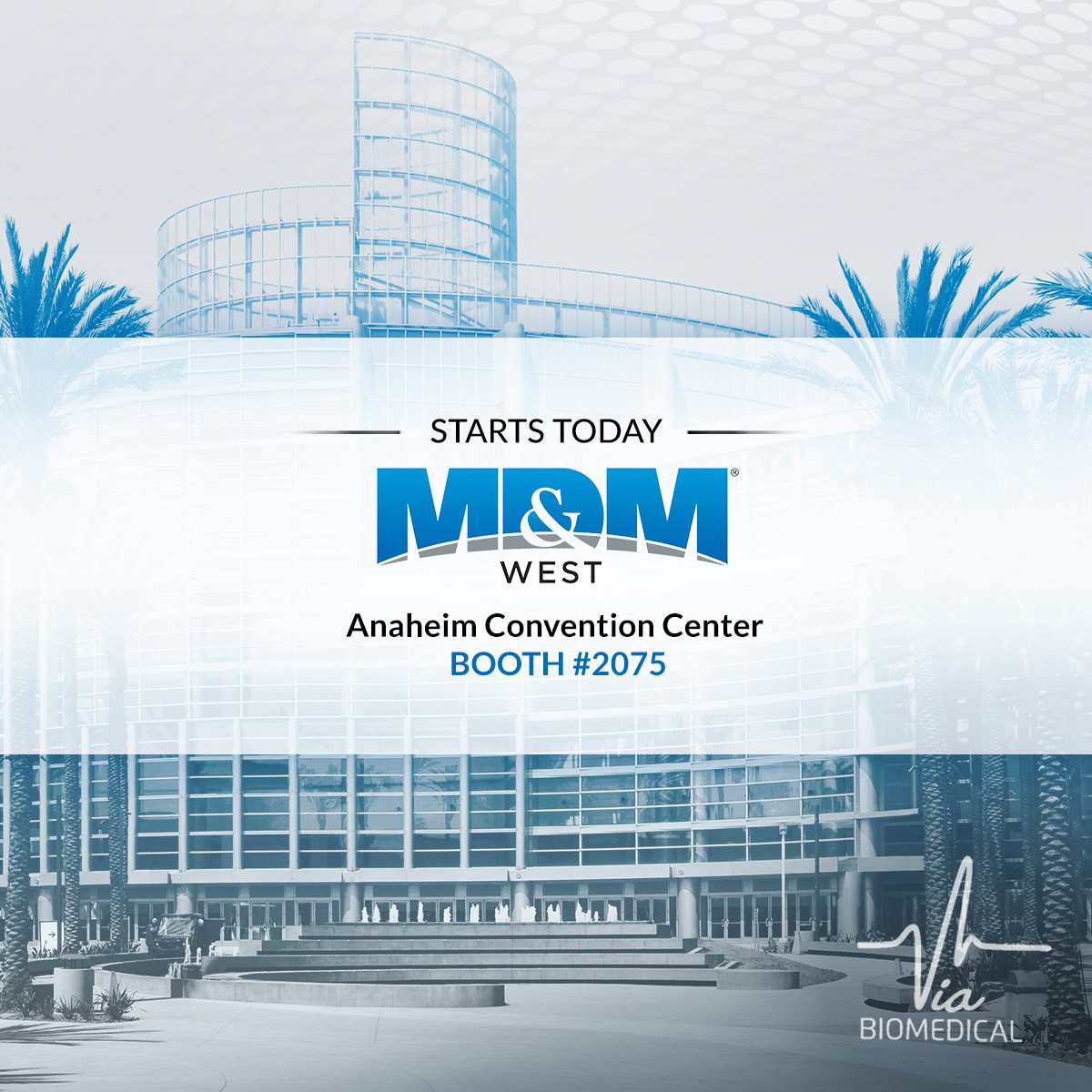 ViaBiomedical's tweet photo. The largest #MedTech conference in the world starts today in Anaheim! We’ll be at booth #2075. Stop by and see how #ViaBiomedical can help you with your project from start to finish. #MDMWest #Anaheim18 https://t.co/fR2IvrDvn3