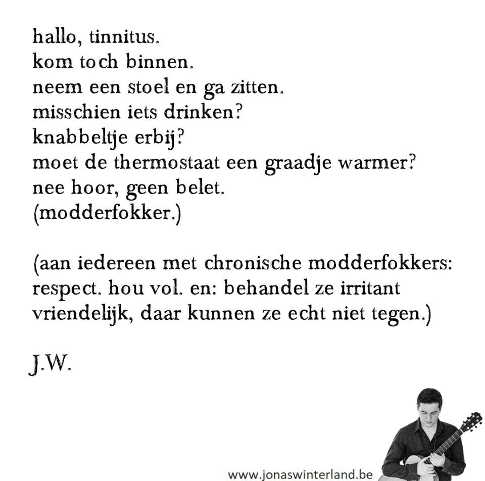 detuutbe's tweet photo. .@JonasWinterland heeft zo zijn eigen manier om tinnitus te irriteren. Hoe hou jij ‘m op afstand? https://t.co/538dJaA0iF