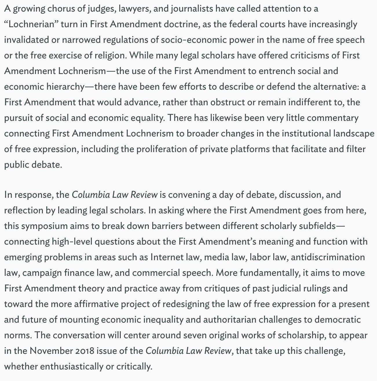 Columbia Law Review on Twitter "Introducing our 2018 symposium, in