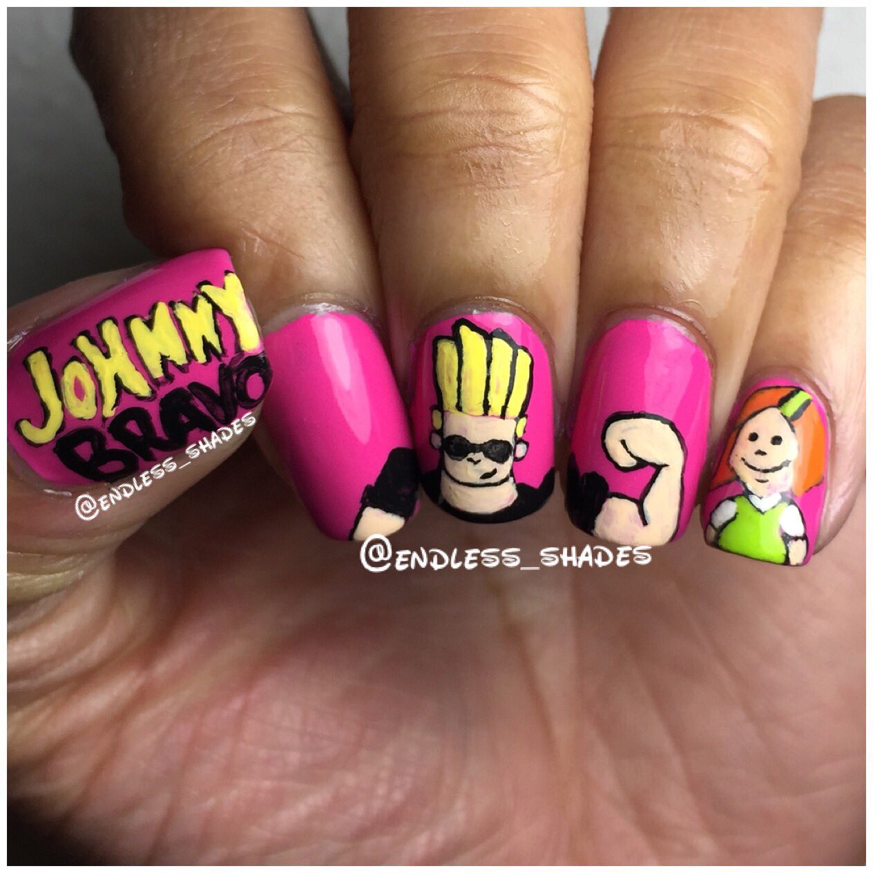 Endless_shades on X: Ig:endless_shades Johnny Bravo nailart