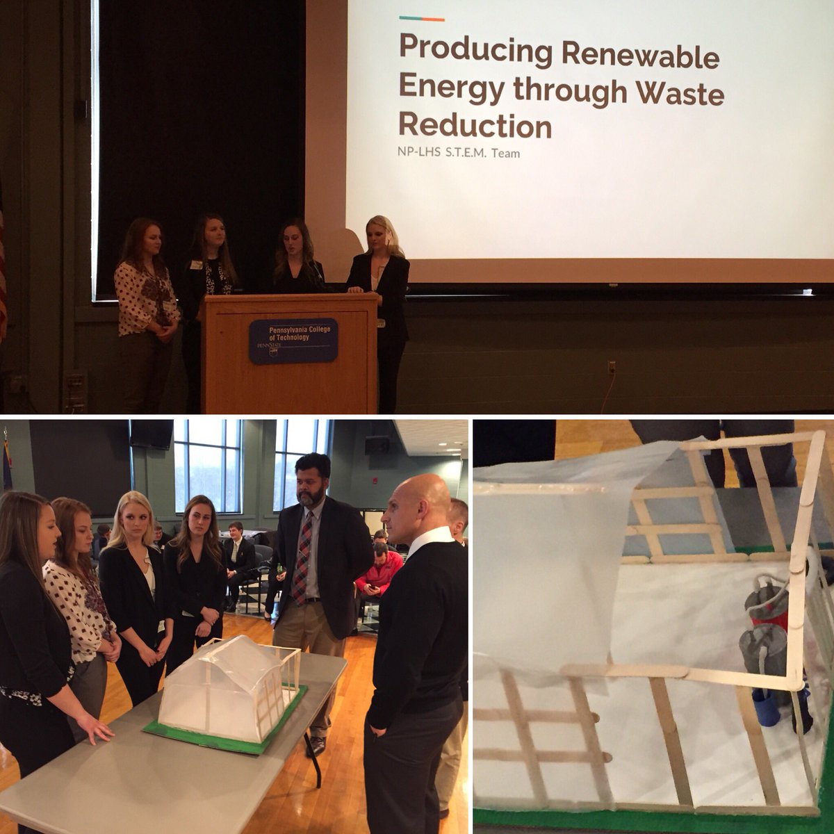 RobMcKEdu's tweet photo. Governors #STEM Competition 2018: North-Penn Liberty all female STEM team designed a solution for “Producing Renewable Energy through Waste Reduction” @BLaSTIU17 @SouthernTiogaSD @hurat_alex @jesselmaine @GovernorTomWolf @pedroarivera2 @PAIU @PADeptofEd @christina_coach #IU17STEM https://t.co/ekLXoBDFol
