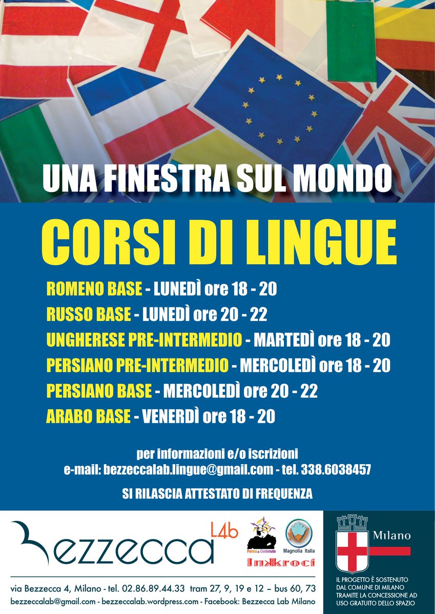 BezzeccaLab's tweet photo. Una finestra sul mondo: i corsi di #lingue di Bezzecca! Per saperne di più: https://t.co/9P2XzMMTNt https://t.co/IFo3SoY3WP