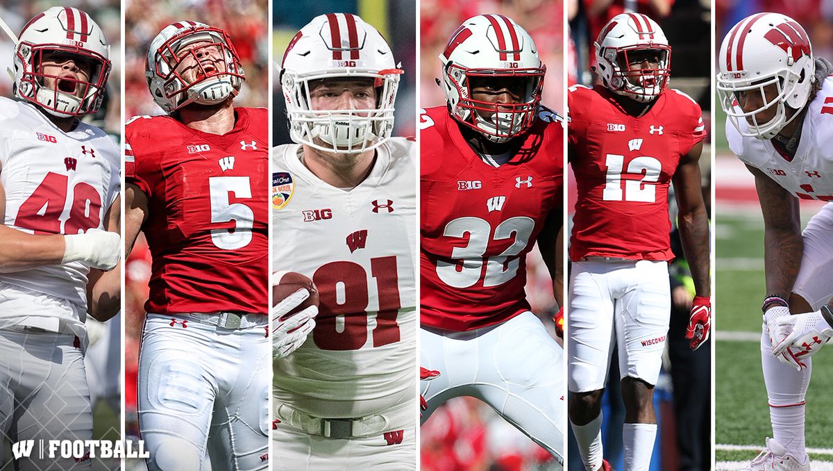 BadgerFootball's tweet image. Badgers in the #NFLCombine:
- Jack Cichy
- Garret Dooley
- Troy Fumagalli
- Leon Jacobs
- Natrell Jamerson
- Nick Nelson

Third most invites among Big Ten teams. #OnWisconsin

📋 bit.ly/2E8Kj2c