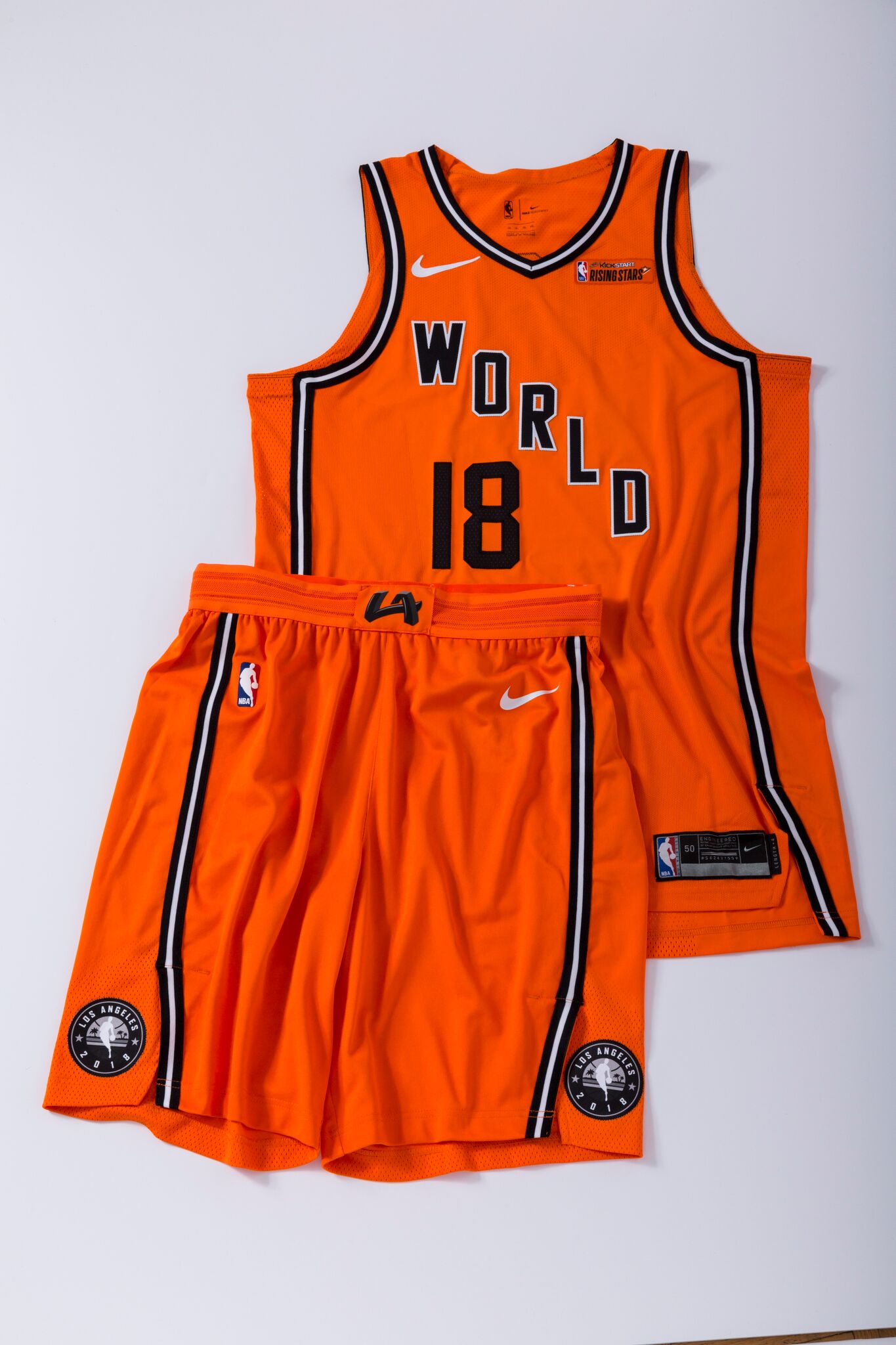 The Crossover on X: Introducing your 2018 Team USA and Team World jerseys  for the Rising Stars game! The orange design pays tribute to the Clippers'  1970s-era Buffalo Braves uniforms, while the