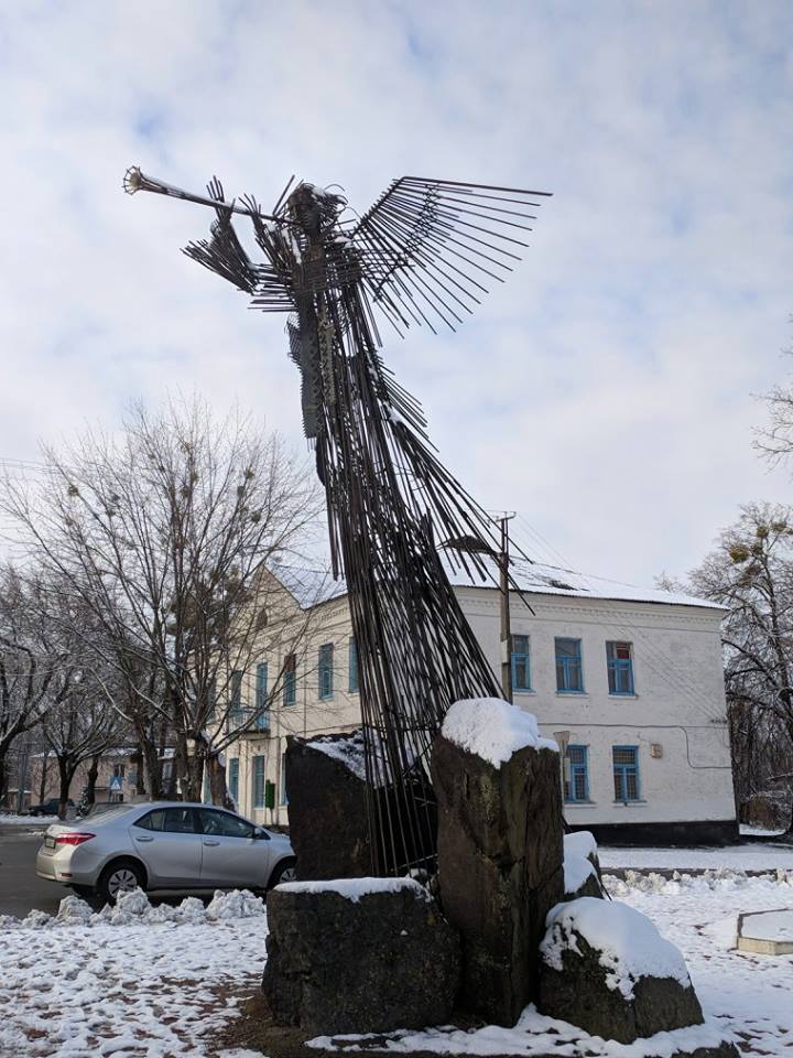 I took this pic in Chernobyl town centre. It's the Wormwood Star Memorial. Chernobyl translates as "wormwood", and The Book of Revelations said a star called Wormwood would poison the earth and kill men. So, many think the nuclear disaster was predicted in the Bible. #coldwarhist