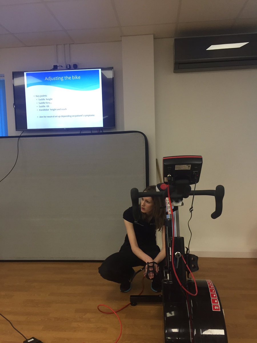 Great to do an IST on using the <a href="/wattbike/">Wattbike</a> for clinical rehab today @SpireLAston, going to miss this team! #physio #exercise #postop